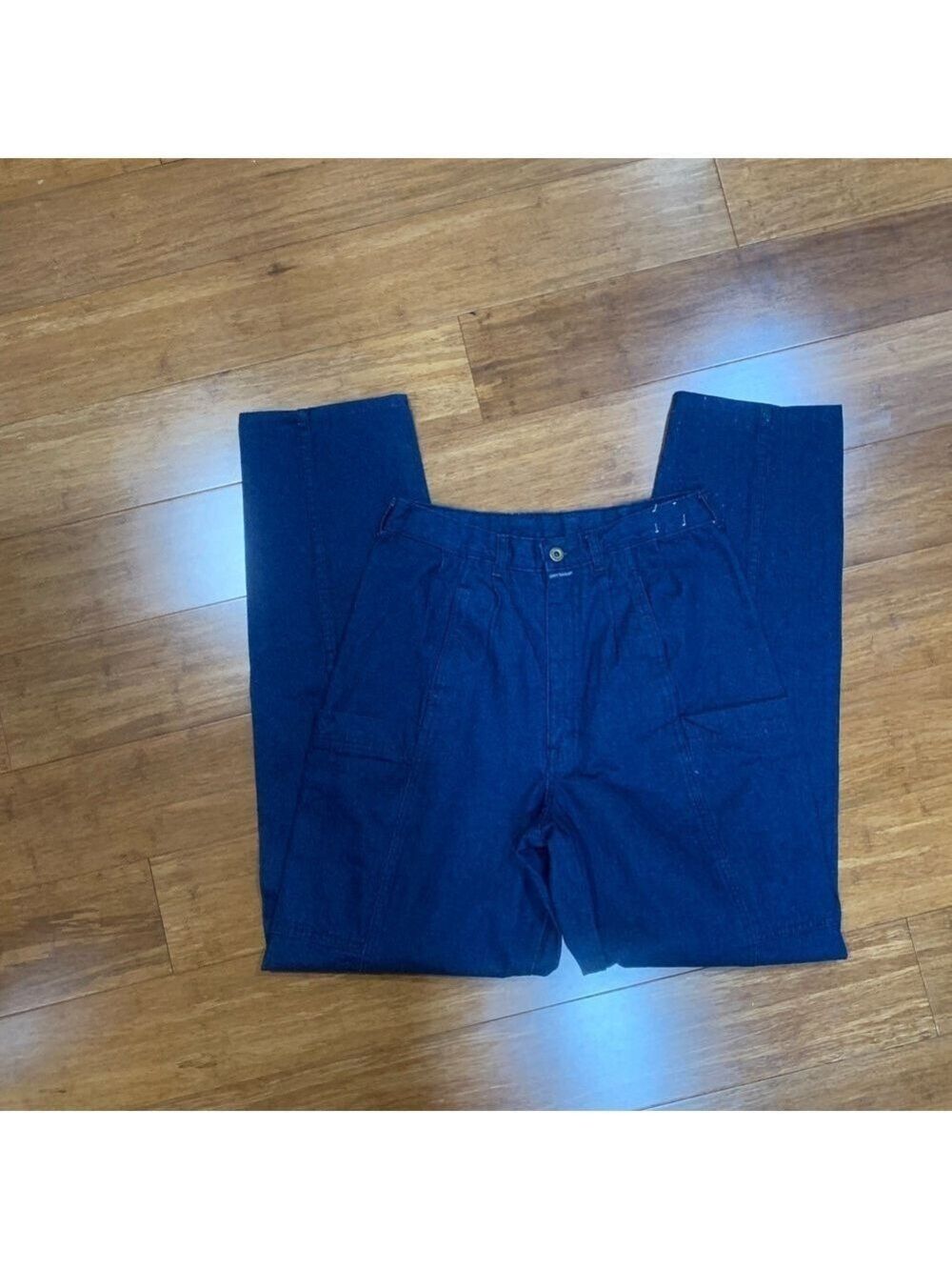 Vntg 80’s Brittania dark blue cargo jeans size 14